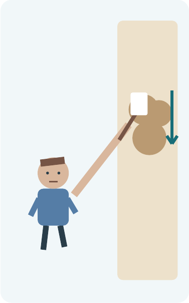 Rough layout of the character painting over a stain